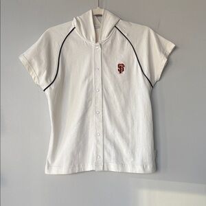 San Francisco Giants Off White Hooded snap up Shirt NWT